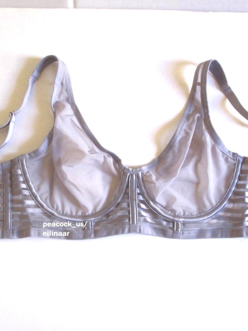 32D VICTORIA'S SECRET Luxe Lingerie Unlined Sheer Cage Bra Light gray $59 - Picture 5 of 7